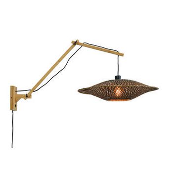 Wandlamp Bali naturel/zwart L