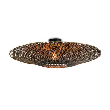 Plafonniere Bali naturel/zwart L
