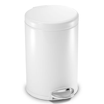 Pedaalemmer rond 4,5 l wit