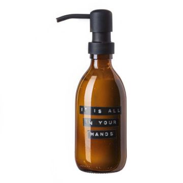 Handcreme 'it's all in your hands' bruin glas zwarte pomp 250 ml