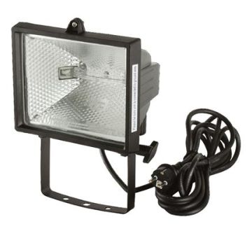Bouwlamp Klasse II 400w ip54 halogeen zwart