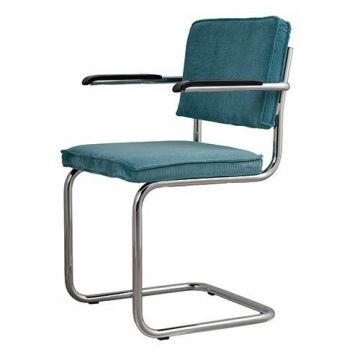 Eetkamerstoel Ridge Rib met armleuning blauw