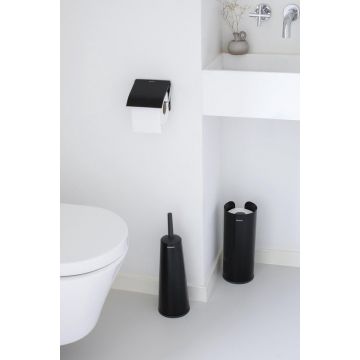 Toiletrolhouder met klep Classic zwart