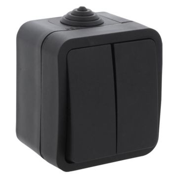 Opbouwschakelaar serie IP54 zwart buiten