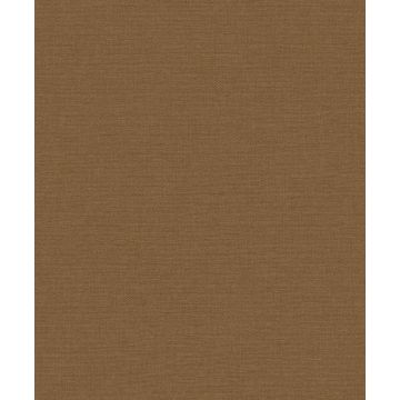 Behang linnen Touch plain bruin/goud
