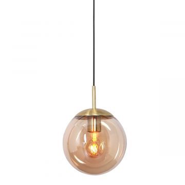 Hanglamp 1l. glasbol amber 20cm