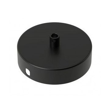 Ronde Plafondplaat 1gat Mat Zwart