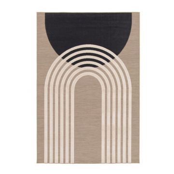 Buitenkleed Art Deco Circle Taupe 160x230