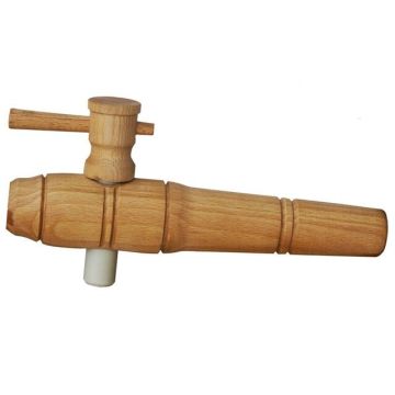 Houten regenton kraan groot