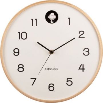 Wandklok Natural Cuckoo wit