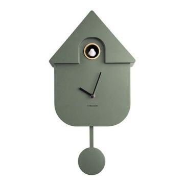 Wandklok Modern Cuckoo jungle green