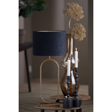 Kap cilinder 35-35-25 cm Velours zwart-taupe