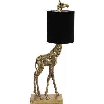 Tafellamp 26x16x61 Cm Giraffe Antiek Brons velvet Zwart