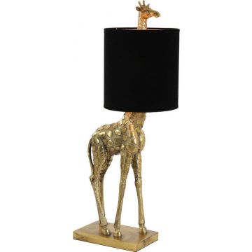 Tafellamp GIRAFFE antiek brons+velvet zwart 28x20x68 cm