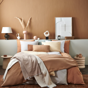 Dekbedovertreksetset Washed Cotton stone lits-jumeaux