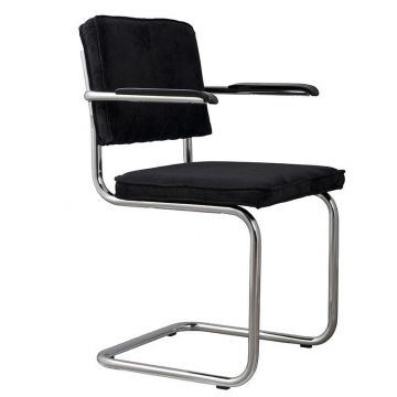 Eetkamerstoel Ridge Rib met armleuning zwart