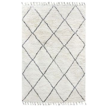 Vloerkleed Berber black/white 200x300
