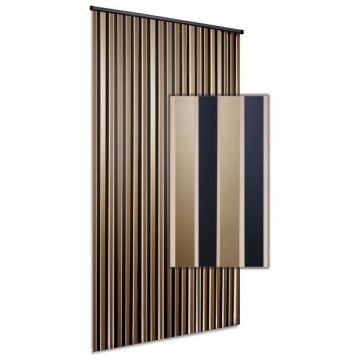 Vliegengordijn Linten hQ goud/zwart 90 x 220 cm