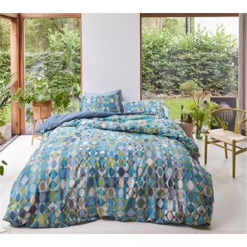 Dekbedovertrekset Sumatra blauw groen 1-persoons