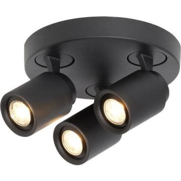 3-lichts spot razza GU-10 zwart