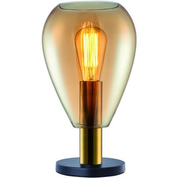 Tafellamp Dorato Brons-Goud/Amber Glas