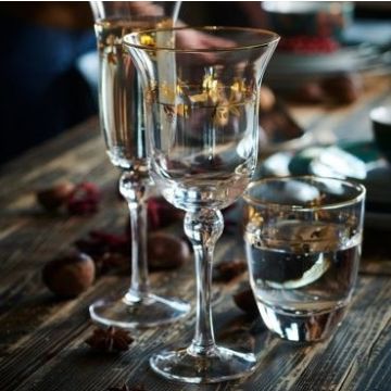 Wijnglas Winter Wonderland goud