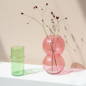 Vaas gerecycled glas roze