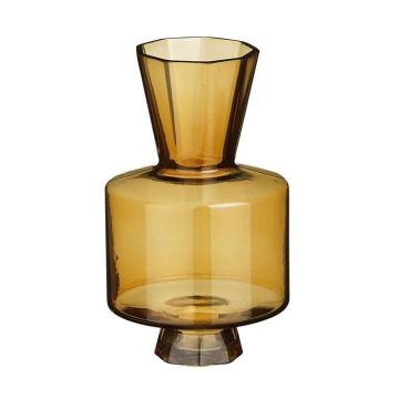 Elbe vaas glas bruin - h18xd11cm