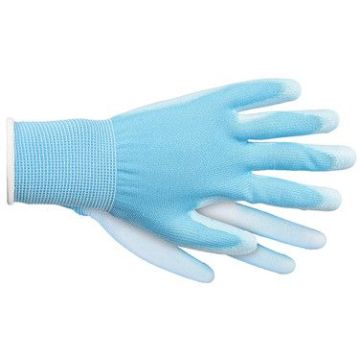 Werkhandschoenen licht polyester blauw maat L