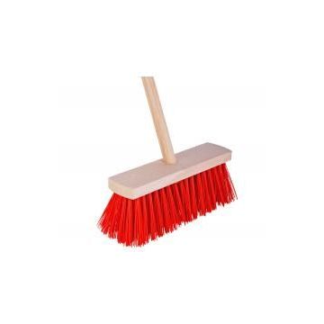 Bezem rood met steel