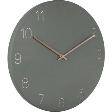Wall clock Charm engraved numbers jungle green