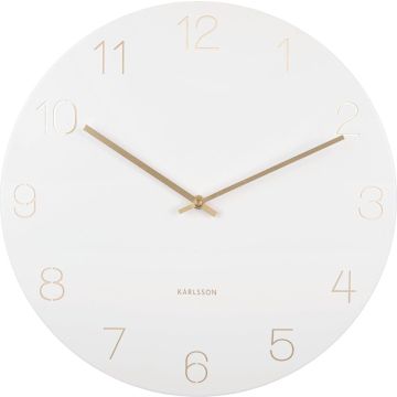 Wall clock Charm engraved numbers white