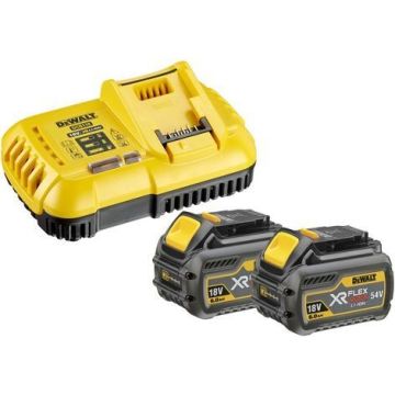 54V XR FLEXVOLT Accu starterspakket met 2x 6,0Ah accu's en snellader