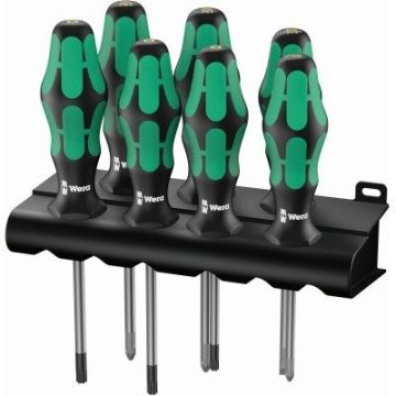 Wera 7delig schroevendraaierset met lasertip en rek