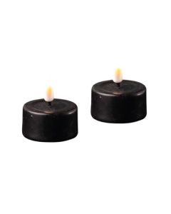 Waxinelicht LED zwart (set van 2)