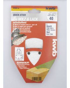 KWB Quick-stick schuurpapier driehoeken hout &amp