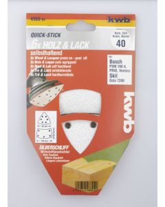 KWB Quick-stick schuurpapier driehoeken hout en lak 4968-12