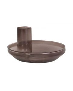Candle holder Tub glass chocolate brown