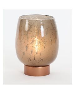 Tafellamp Sylas 15 x 15 x 19 cm glas bruin koper
