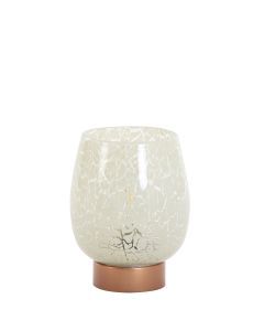 Tafellamp Sylas 13 x 13 x 17 cm glas beige koper