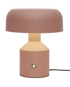 Table lamp iron Porto h.30x25cm/shade round dia.25x9cm, terra