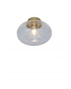 Plafondlamp glas Brussels rond dia.27x14cm, goud/transparant