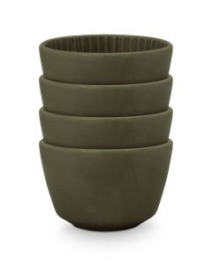 Kom Relievo hoog set van 4 donkergroen 12,5 cm