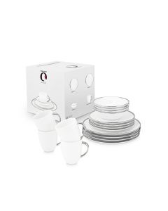 Serviesset 16 stuks wit zilver
