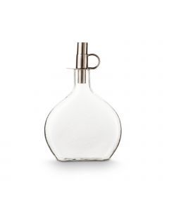 Decoratieve set kandelaar en fles zilver