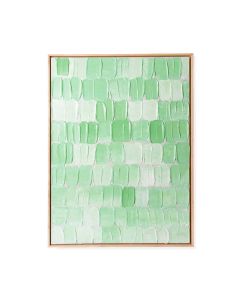 framed painting green palette abstract 75x100cm