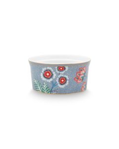 Ovenschaal rond Flower Festival blauw 8,7x4,3cm