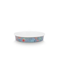 Ovenschaal rond Flower Festival blauw 25,5x5cm