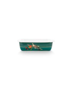 Ovenschaal Winter Wonderland groen 21x13,5x5,5cm