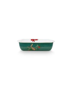 Ovenschaal Winter Wonderland groen 27,5x18,5x6,5cm